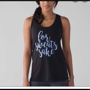 PRICE DROP Lululemon Black Tank “for sweat sake”